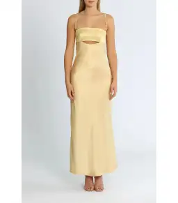 Bec & Bridge Carrie Maxi Dress Yellow Champagne Size AU 6 for rent on The Volte - image 1