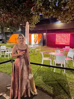 Tania Olsen Apollo A-Line Formal Dress in Gold/Pink Size AU 6 for rent on The Volte - image 2