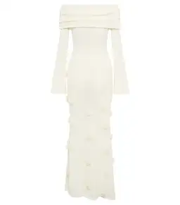 Meshki Kiki Off Shoulder Knit Rose Maxi Dress Ivory Size S / AU 8 for rent on The Volte - image 5