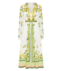 Aje Secret Border Print Midi Dress in Garden Peony Size AU 16 for rent on The Volte - image 4