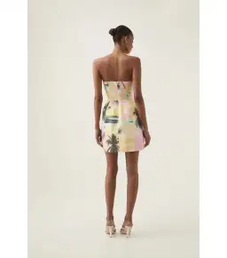 Aje Baret Strapless Mini Dress in Sunset Sky Size AU 14 for rent on The Volte - image 3