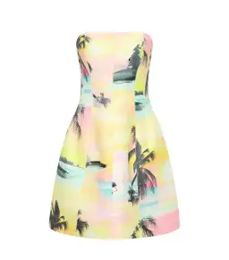 Aje Baret Strapless Mini Dress in Sunset Sky Size AU 14 for rent on The Volte - image 5