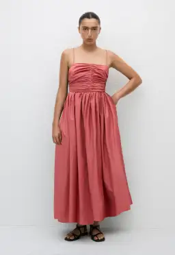 Matteau Gathered Bodice Dress in Rose Size 2 / AU 8 for rent on The Volte - image 1