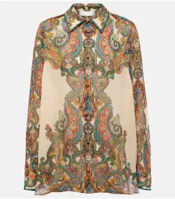 Zimmermann Ottie Skirt and Shirt Set in Multi Paisley Size 0 / AU 8 for rent on The Volte - image 5