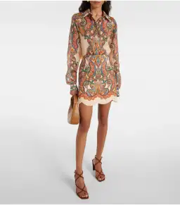 Zimmermann Ottie Skirt and Shirt Set in Multi Paisley Size 0 / AU 8 for rent on The Volte - image 1
