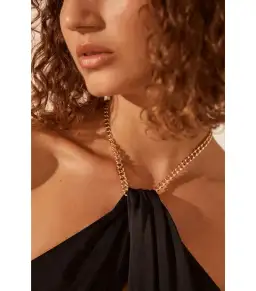 Shona Joy Lydie Chain Halter Neck Dress Black Size AU 8  for rent on The Volte - image 3