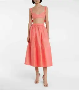 Zimmermann Botanica Tie Bustier Size 1 / AU 10 and Skirt Size 0 / AU 8 Set Guava  for rent on The Volte - image 1