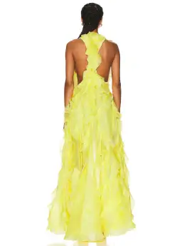 Zimmermann Wonderland Ruffle Gown Lemon Yellow Size 8 for rent on The Volte - image 2
