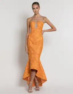 Bariano Aveta Sweetheart Llace Dress Orange Size 12