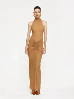 Effie Kats Parker Bodysuit and Pilar Mesh Skirt in Dark Skin Size XS / AU 6