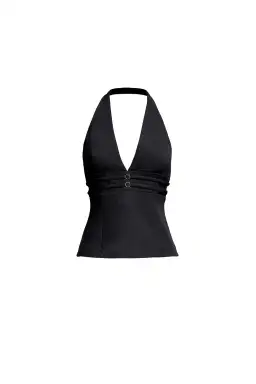 Kookai Ariel Double Belt Top Black Size 34 / Au 6 for rent on The Volte - image 4