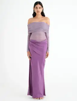 Benni Yasmin Off Shoulder Maxi Dress in Vintage Orchid Purple Size 6 for rent on The Volte - image 1