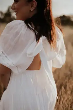 Joslin Studio Julianna Linen Ramie Maxi Dress Optical White Size 8 for rent on The Volte - image 4