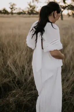 Joslin Studio Julianna Linen Ramie Maxi Dress Optical White Size 8 for rent on The Volte - image 7