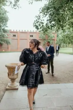 Aje Amour Ruffle Mini Dress Black Size 8 for rent on The Volte - image 6