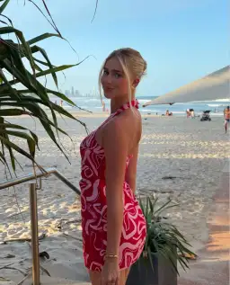 Kookai Soley Rouched Mini Dress Pink/Red Size 6 for rent on The Volte - image 4