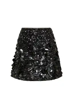 Aje Celeste Sequin Shell Top & Cherie Sequin Mini Skirt Set Black Size 12 for rent on The Volte - image 6