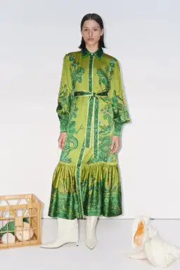 Alemais Solaris Shirtdress Green Size 10