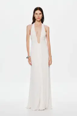 MISHA Jennifer Cupro Maxi Dress Ivory Size 4/XXS for rent on The Volte - image 1