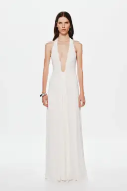 MISHA Jennifer Cupro Maxi Dress Ivory Size 4/XXS for rent on The Volte - image 4