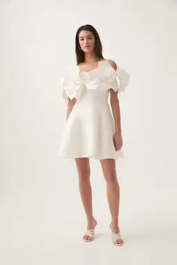 Aje Etta Mini Dress Ivory Size AU 10 for rent on The Volte - image 1