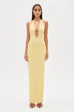 Misha Yesenia Jersey Maxi Dress Pastel Yellow Size 6 for rent on The Volte - image 1