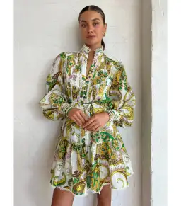 Alemais Octavia Ruffle Mini Dress in Ivory Size AU 6 for rent on The Volte - image 2