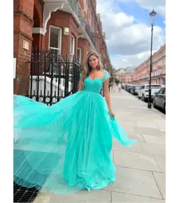 Jadore JX6028 Tulle Dress in Aqua Size AU 6 for rent on The Volte - image 1