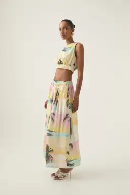 Aje Nicolette Elasticated Top Size 14 and Maxi Skirt Size 10 Set Sunset Sky for rent on The Volte - image 2