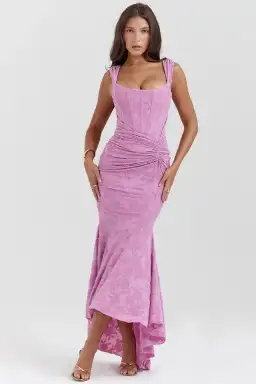 House Of CB Cesca Floral Maxi Dress Rose Pink Size M / AU 10 for rent on The Volte - image 10