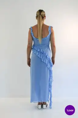 House of CB Ariela Ruffle Maxi Dress Soft Blue Size M / AU 10 for rent on The Volte - image 4