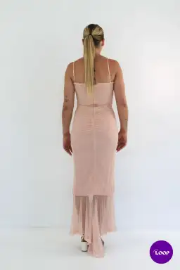 House of CB Gabriella Ruffled Front Gown Soft Peach Size S / AU 8 for rent on The Volte - image 7