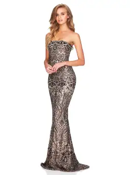 Nookie Shanina Strapless Gown in Bronze Size S / AU 8 for rent on The Volte - image 1