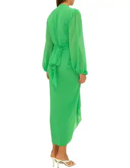 Carla Zampatti Modern Love Waterfall Midi Dress in Apple Green Size 8 for rent on The Volte - image 2