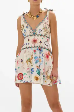 Camilla  Tie Shoulder Short Dress Living in Colour Size L / AU 14 for rent on The Volte - image 2
