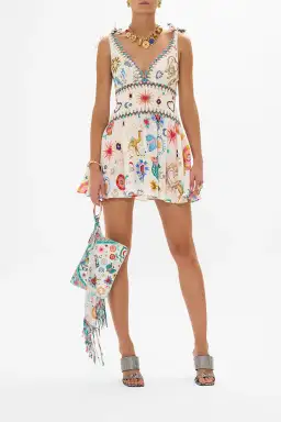 Camilla  Tie Shoulder Short Dress Living in Colour Size L / AU 14 for rent on The Volte - image 1