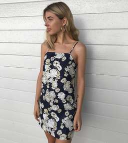 Sir The Label Bellagio Mini Dress Navy Floral