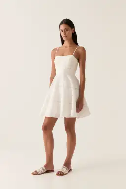 Aje Cinque Jacquard Mini Dress Ivory Size 10