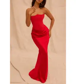House of CB Persephone Strapless Corset Dress Red Size XS/AU 6  for rent on The Volte - image 9
