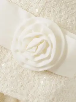 Self Portrait Embellished Sequined Bouclé Mini Dress Cream Size 8 for rent on The Volte - image 4