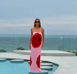 Suboo Emilia Bustier Maxi Dress Pink Floral Size S / AU 8 for rent on The Volte - image 5