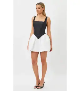 Bianca & Bridgett Alba Mini Dress Black/White Size AU 10  for rent on The Volte - image 2