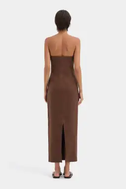 Sir the Label Evalita Column Midi Dress Chocolate Size 0 / AU 6 for rent on The Volte - image 3