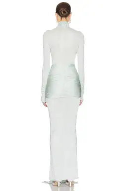 Helsa Slinky Jersey Sarong Maxi Dress Mint Green Size XS / AU 6 for rent on The Volte - image 3