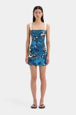 Sir the Label Camellia Mini Dress Blue Floral Size 4 / AU 14
