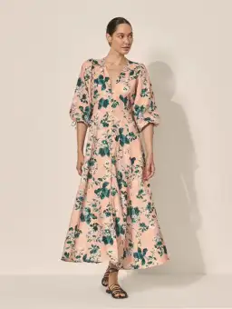 Kivari Jemima Maxi Dress Pink Floral Size 16