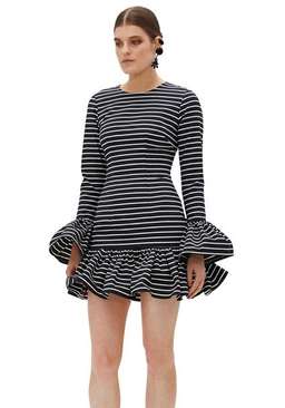 By Johnny Ebony Stripe Rara Dress for rent on The Volte - image 4