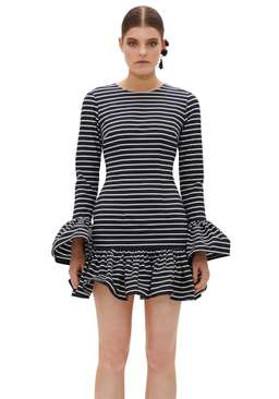 By Johnny Ebony Stripe Rara Dress for rent on The Volte - image 1