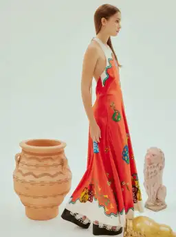 Alemais Rose Halter Dress Orange Multi Size 12 for rent on The Volte - image 2