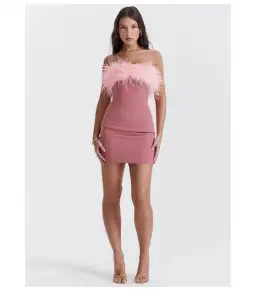 House Of CB Alexa Mini Dress in Warm Pink Size M / AU 10